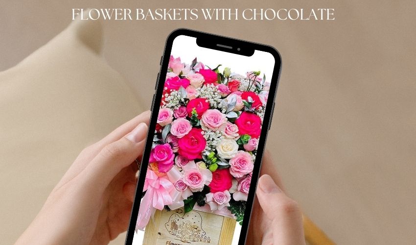 Flower Baskets with Chocolate