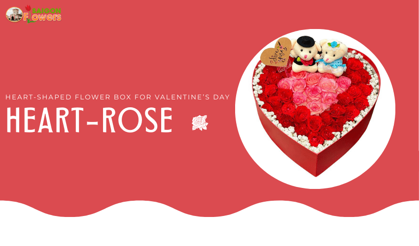 Heart-Shaped Flower Box for Valentine’s Day