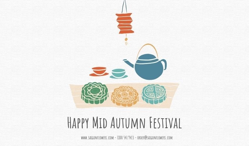 Mooncake Gift Sets with Tea, Wine, and Custom Cards