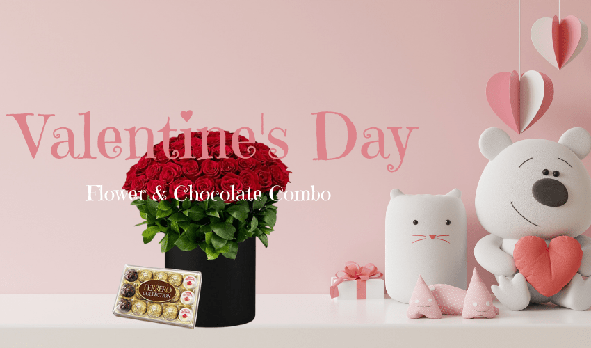 Valentine’s Day Flower & Chocolate Combo