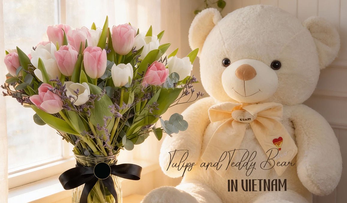 Tulips and Teddy Bear in Vietnam