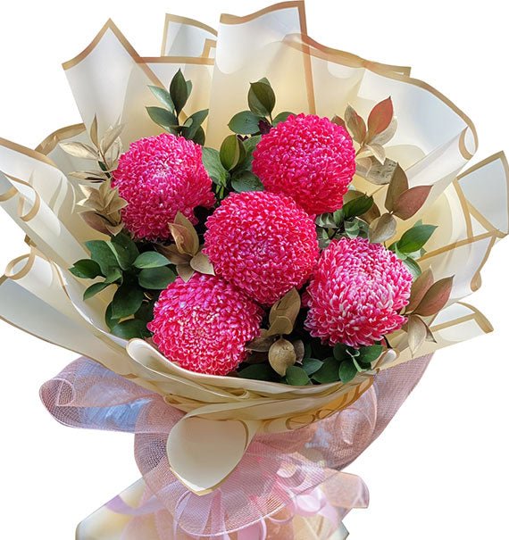 05 Red Peony Chrysanthemum Bouquet
