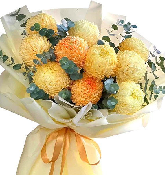 10 Yellow Peony Chrysanthemum Bouquet