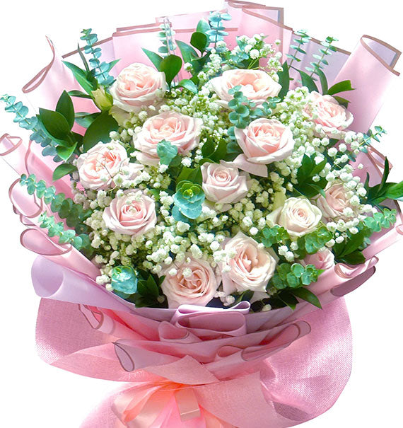 12 Peach Roses Valentine’s Day Vietnam