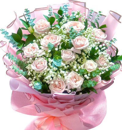 12 Peach Roses - Valentine’s Day
