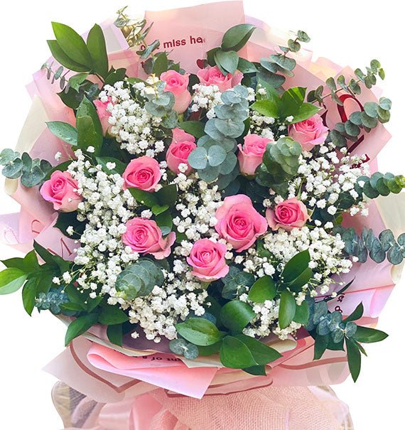 12 Pink Roses Valentine’s Day Vietnam