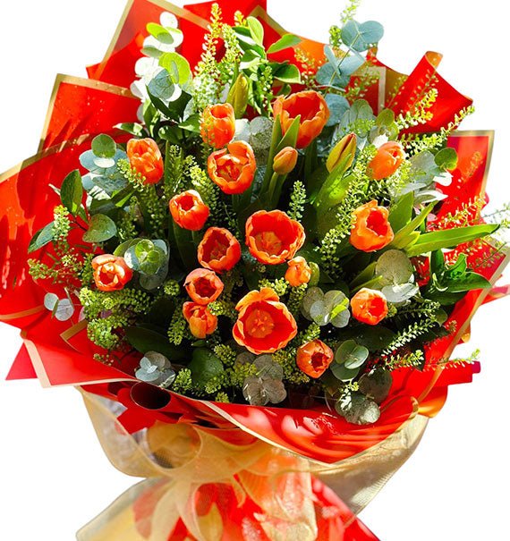 20 Orange Tulips Bouquet