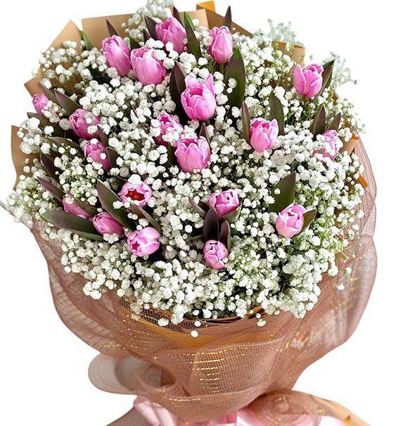 20 Pink Tulips Bouquet