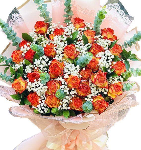 24 Orange Roses Bouquet For Womens Day Vietnam