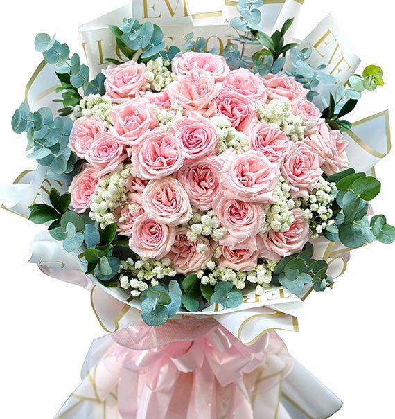 24 Pink O'hara Roses Bouquet