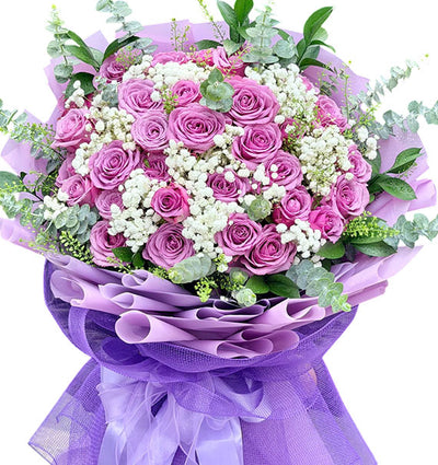 24 Purple Roses For Mother's Day