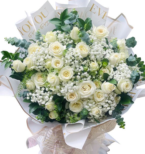 24 White Roses For Mothers Day Vietnam