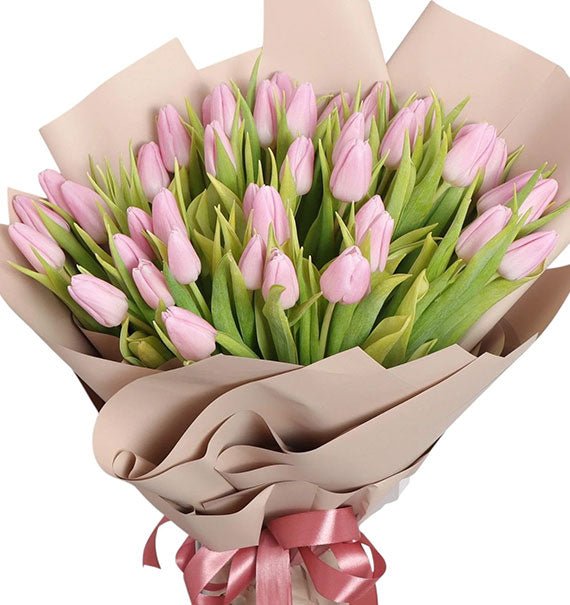 30 Light Pink Tulips Bouquet
