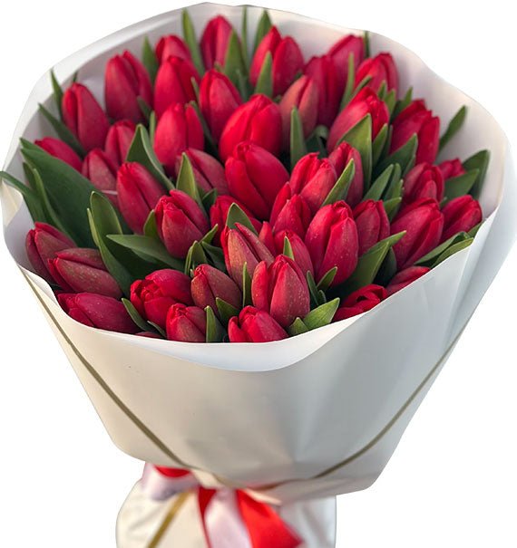 30 Red Tulips Bouquet