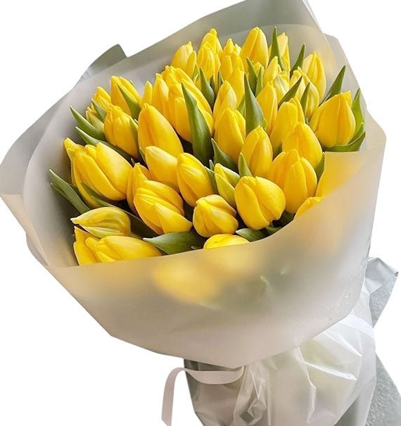 30 Yellow Tulips Bouquet