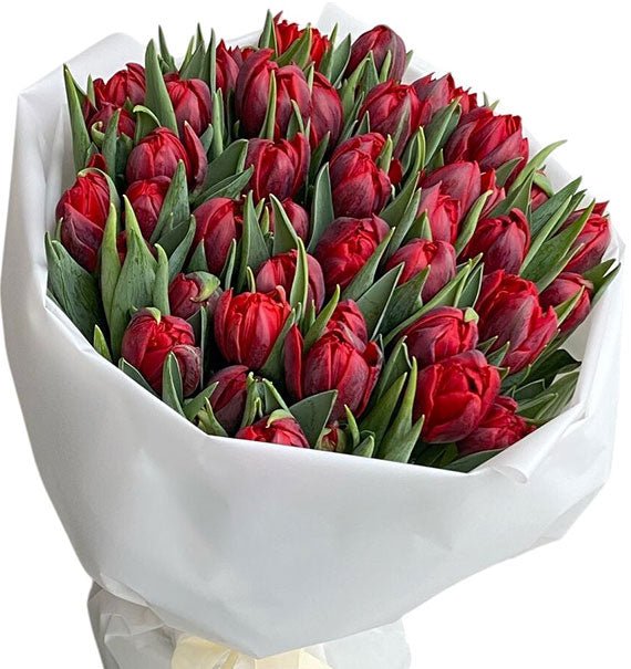40 Red Tulips Bouquet