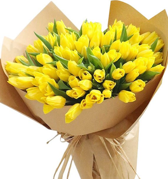 40 Yellow Tulips Bouquet