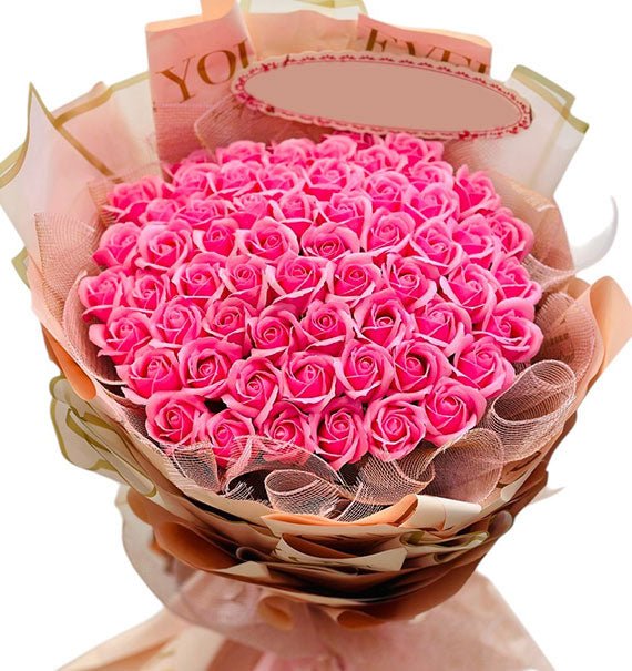 48 Magenta Waxed Roses Bouquet