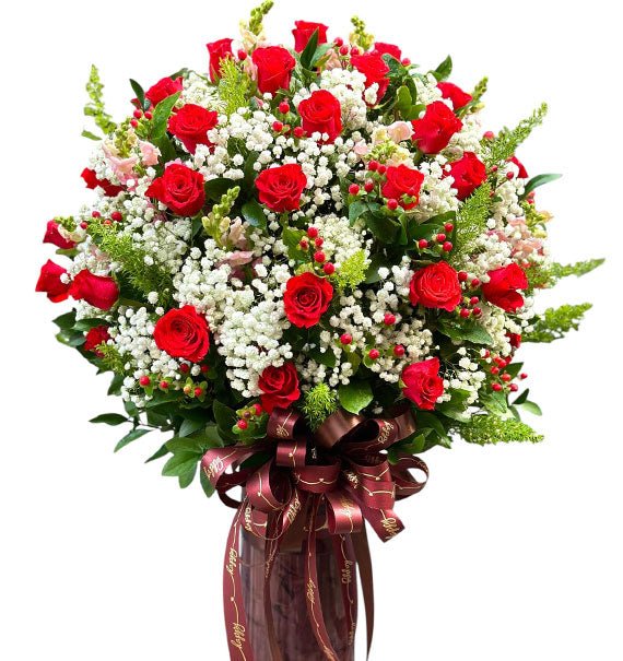 48 Red Roses In Vase