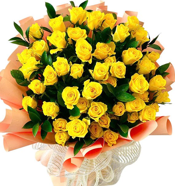 48 Yellow Roses Bouquet