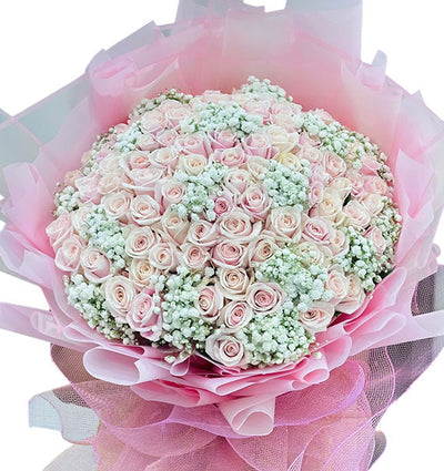 99 Peach Roses Bouquet For Women’s Day