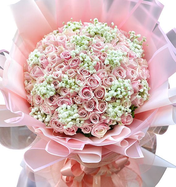 99 Peach Roses Valentine’s Day Vietnam