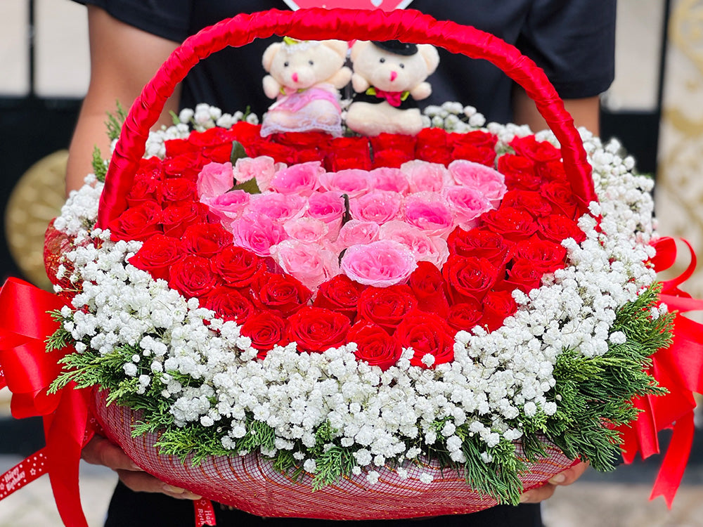Anniversary Romance Flower Basket