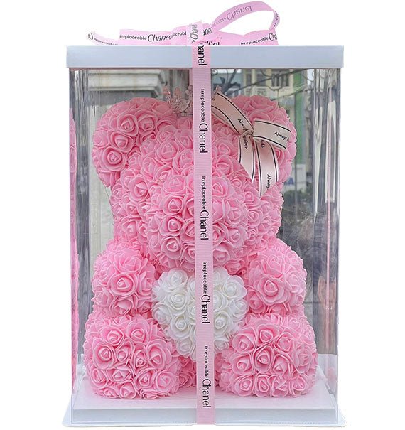 Artificial Pink Roses Bear For Valentine Vietnam