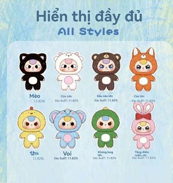 Baby Three 400% Big Plush Animal Blindbox