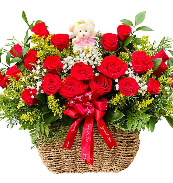 Beautiful Rose Basket For Her Womens Day Vietnam