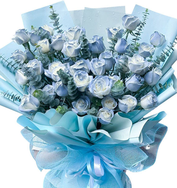 Blue Rose Bouquet For Christmas Vietnam
