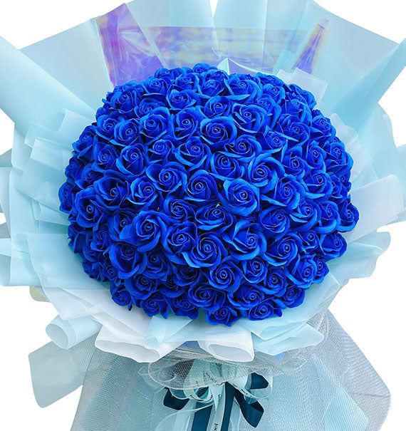 Blue Waxed Roses For Vietnamese Women's Day