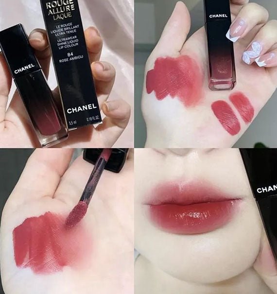 Chanel Rouge Allure Laque 84 Rose Ambigu On Lip