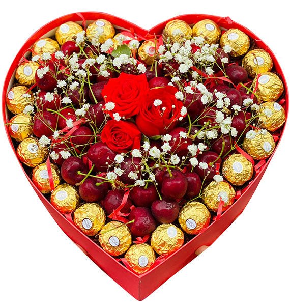 Cherry and Chocolate Heart Box For Mom Vietnam