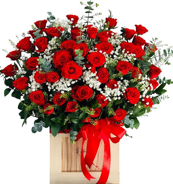 Christmas Red Rose Basket Vietnam