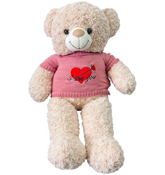 Cosmic Latte Teddy Bear With Pink T-shirt Gift Vietnam