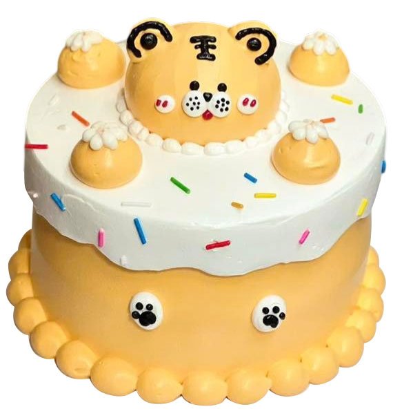 Cute Yellow Tiger Cake Vietnam