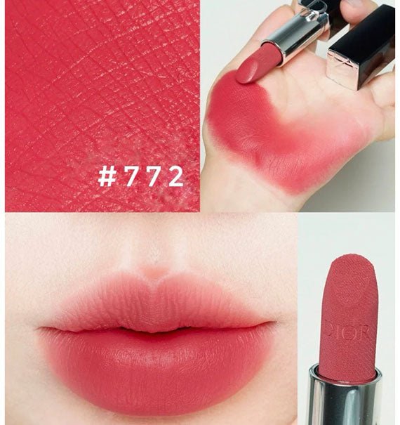 Dior Rouge Velvet 772 Classic Rosewood On Lip