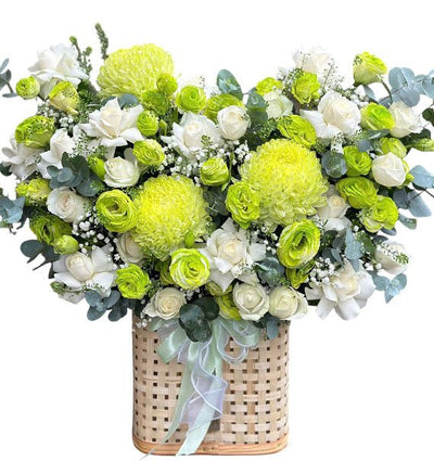 Evergreen Flower Basket For Christmas