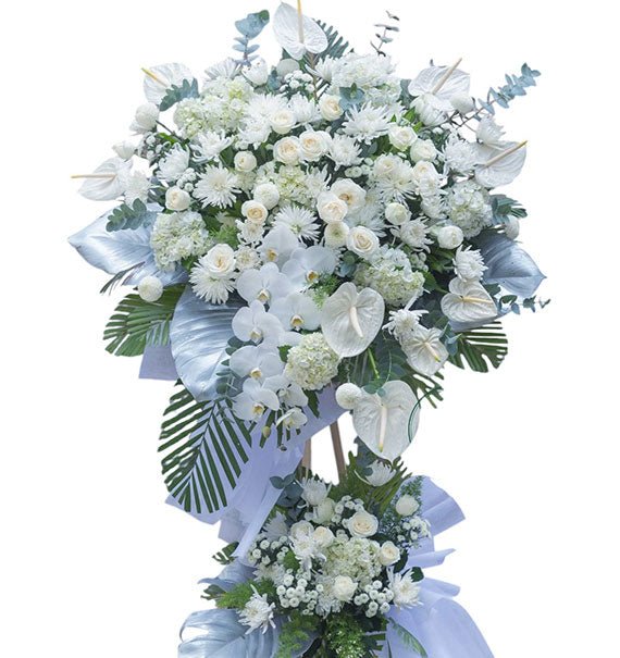 Final Honor In White Sympathy Flower Stand Vietnam