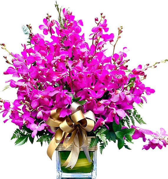 Funeral Purple Orchids In Vase