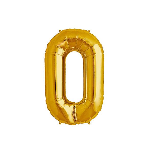 Gold Number 0 Foil Balloon Gifts Vietnam