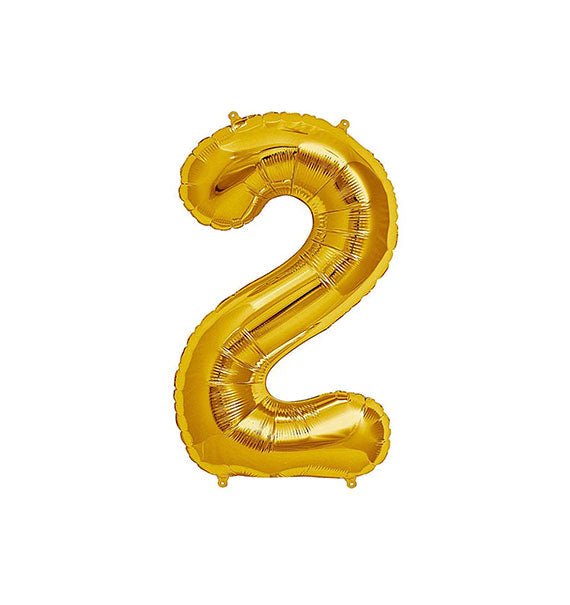 Gold Number 2 Foil Balloon Gifts Vietnam