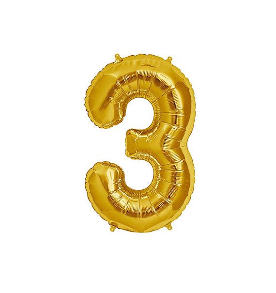 Gold Number 3 Foil Balloon Gifts Vietnam