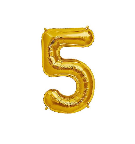 Gold Number 5 Foil Balloon Gifts Vietnam
