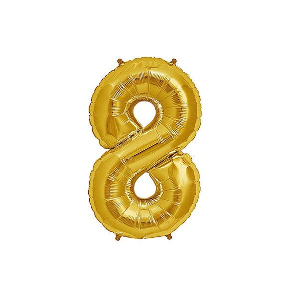 Gold Number 8 Foil Balloon Gifts Vietnam