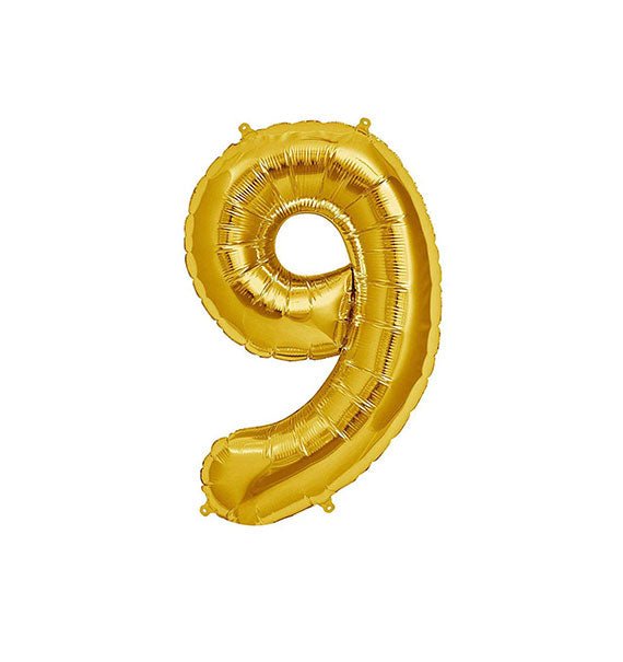 Gold Number 9 Foil Balloon Gifts Vietnam