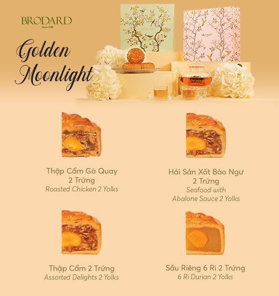 Golden Moonlight Brodard Mooncake Vietnam 2025