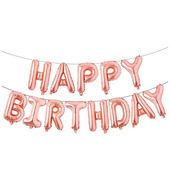 Happy Birthday Letter Foil Balloons Banner Rose Gold Gifts Vietnam