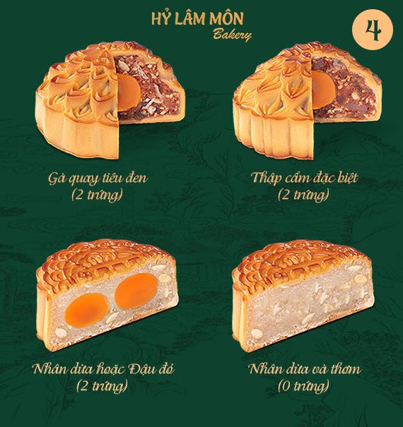Hy Lam Mon Mooncake Vietnam 2025 Combo 4